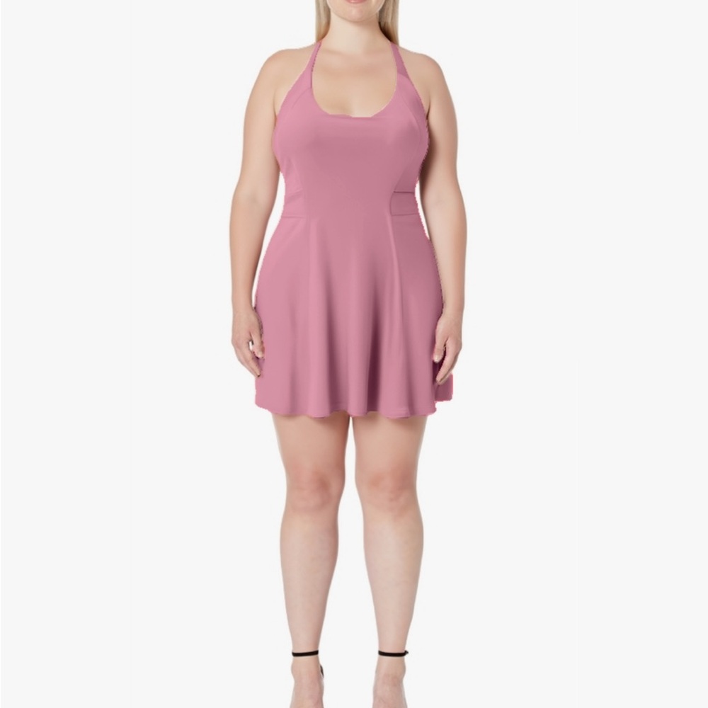 Persit Women’s U.S. XL Dusty Pink Halter Athletic Dress With Built in Shorts